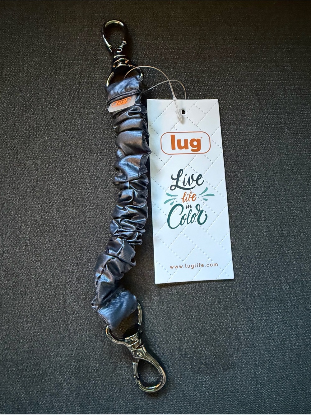 Lug Bungee Key Clip Keychain – Metallic Indigo Navy Blue